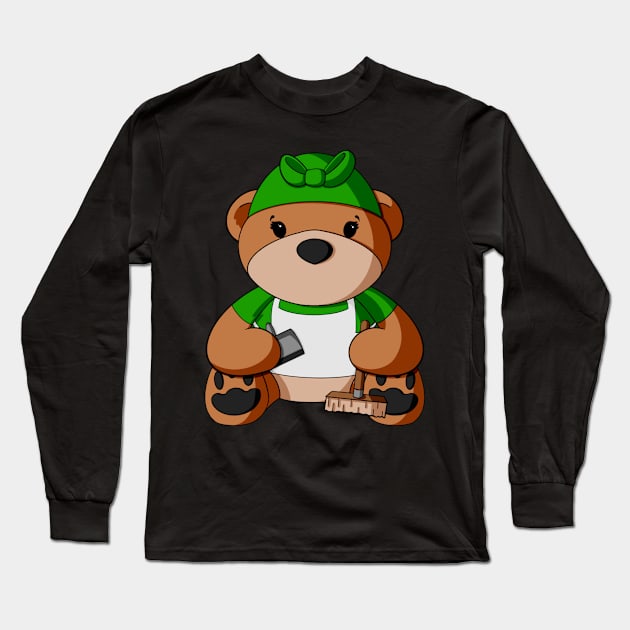 Cleaner Teddy Bear Long Sleeve T-Shirt by Alisha Ober Designs